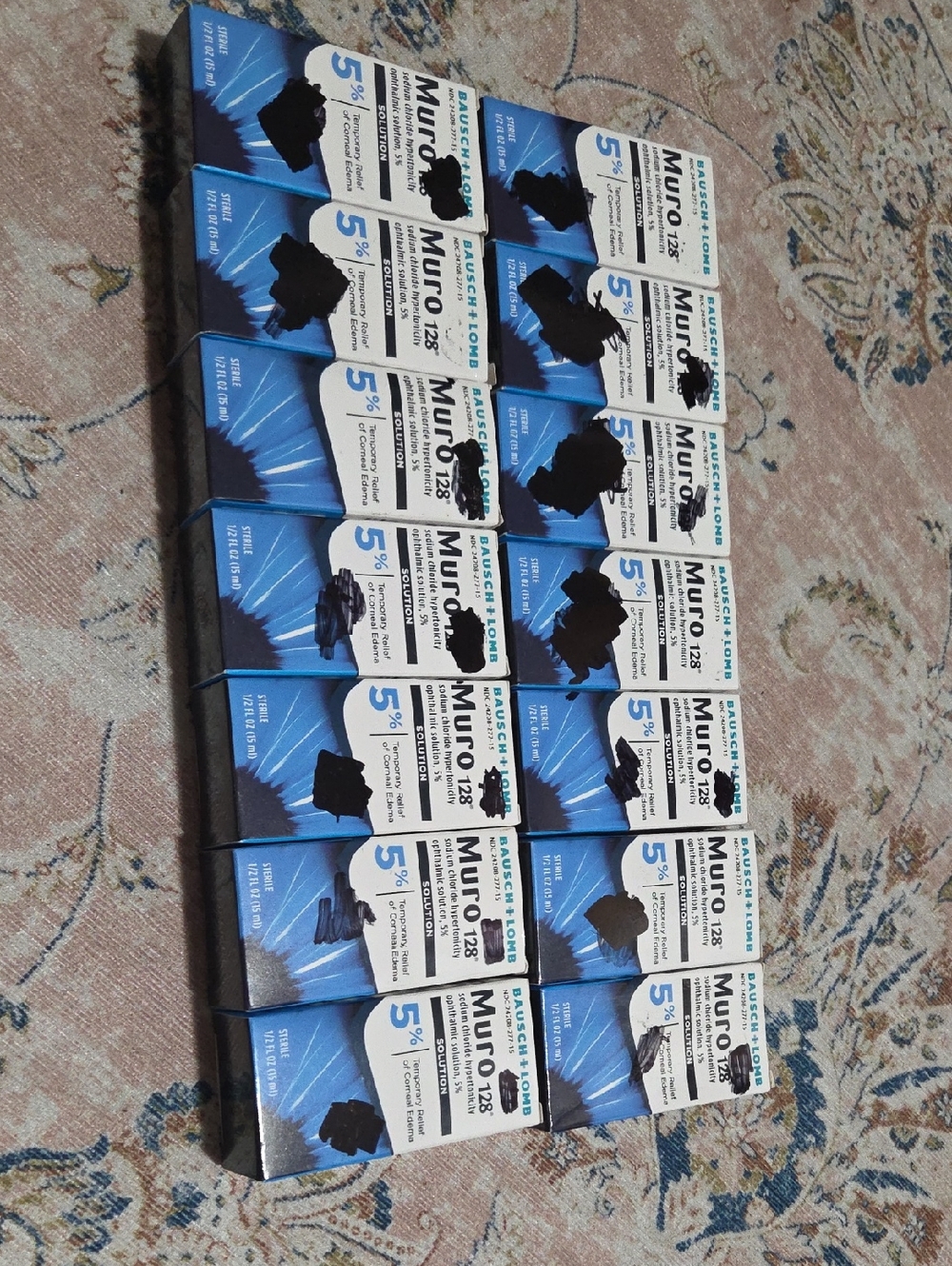 (Lot Of 14) Bausch + Lomb Muro 128 5% Solution (15ml) [07/25] Sealed